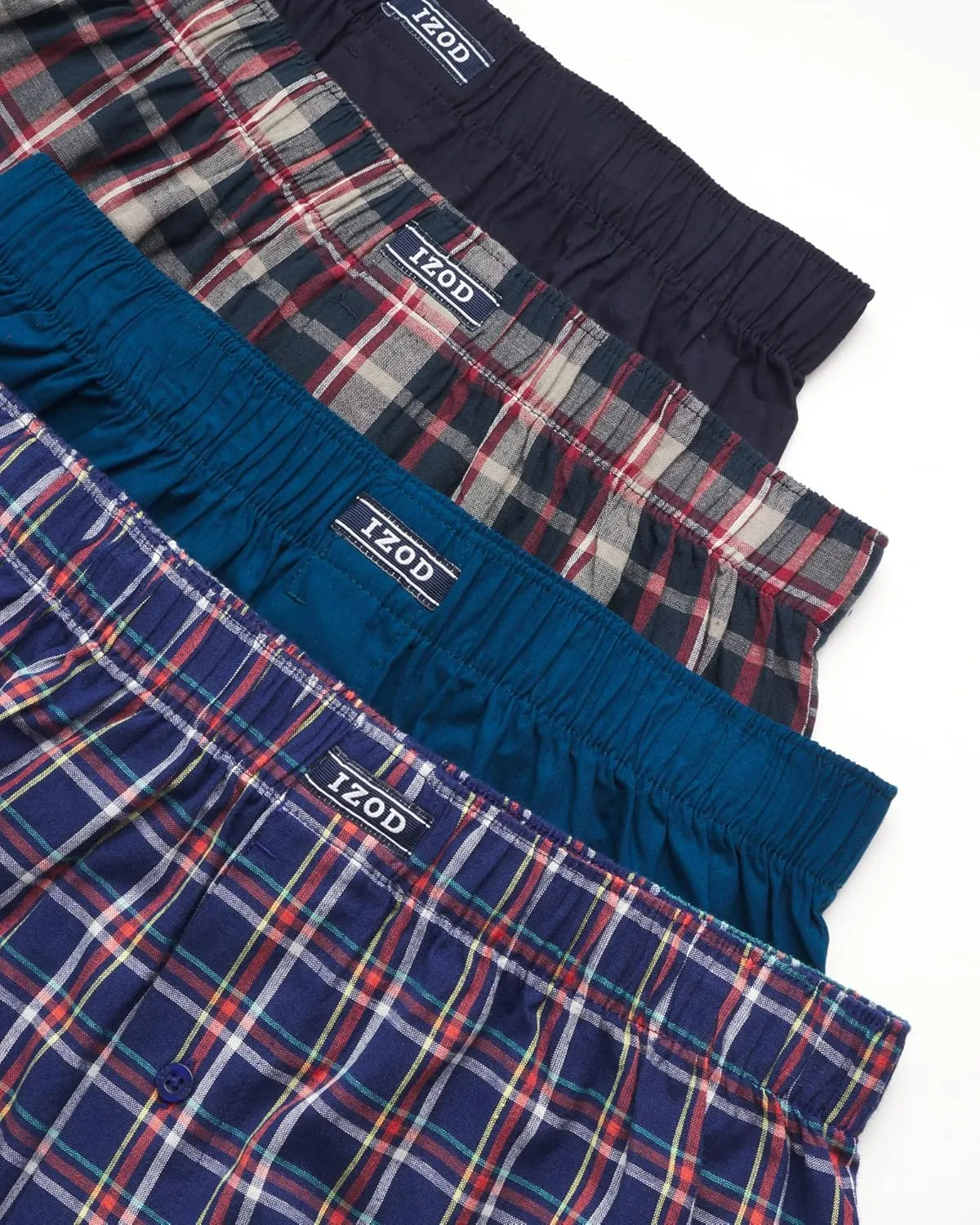 IZOD Men's Boxer Shorts - 8 Pack Loose Fit Mens Underwear Boxers with Button Fly - Classic Woven Boxers for Men (M-2XL)