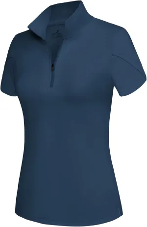 JACK SMITH Women's Golf Shirts Short Sleeve UPF50 Workout Tops for Women Moisture Wicking Dry fit Polo Shirt