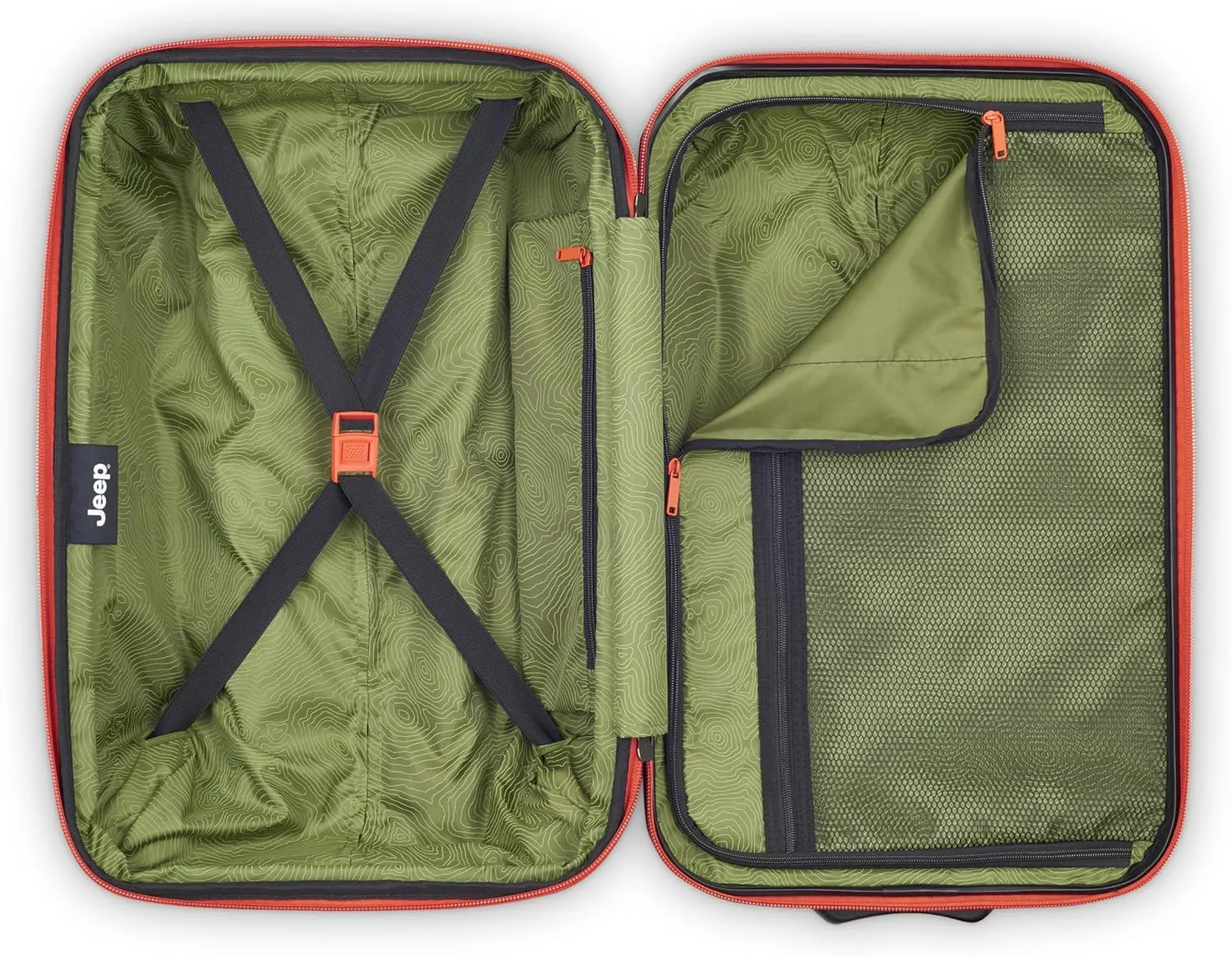 Jeep JH003B Hardside Expandable Luggage with Two Wheels, Tomato, Carry-On 21 Inch