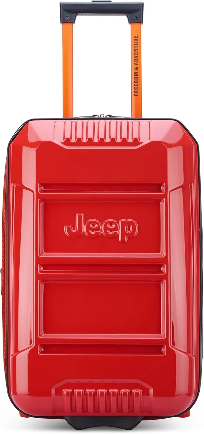 Jeep JH003B Hardside Expandable Luggage with Two Wheels, Tomato, Carry-On 21 Inch