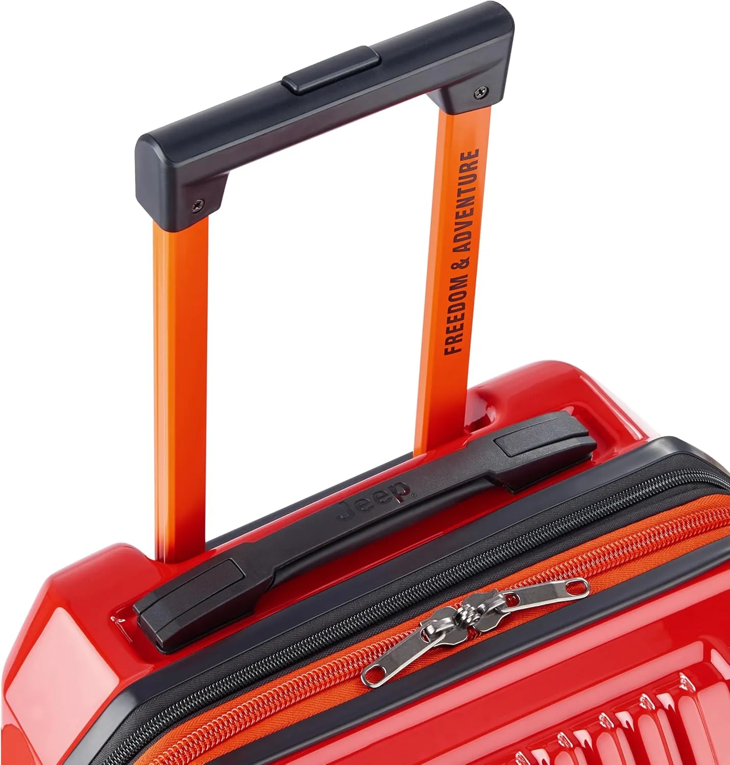 Jeep JH003B Hardside Expandable Luggage with Two Wheels, Tomato, Carry-On 21 Inch