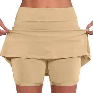 JIEMUXIU Tennis Skorts for Woman 2025 Outdoor Athletic Yoga Skorts Lightweight Tummy Control Flowy Summer Skirts