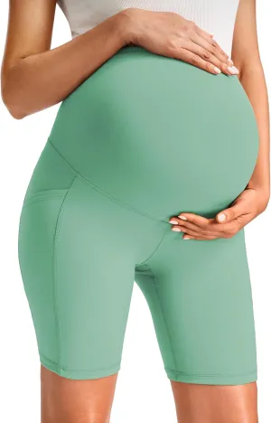 JOYSPELS Maternity Shorts Over The Belly Bump Athletic Workout Pregnancy Short with Pockets