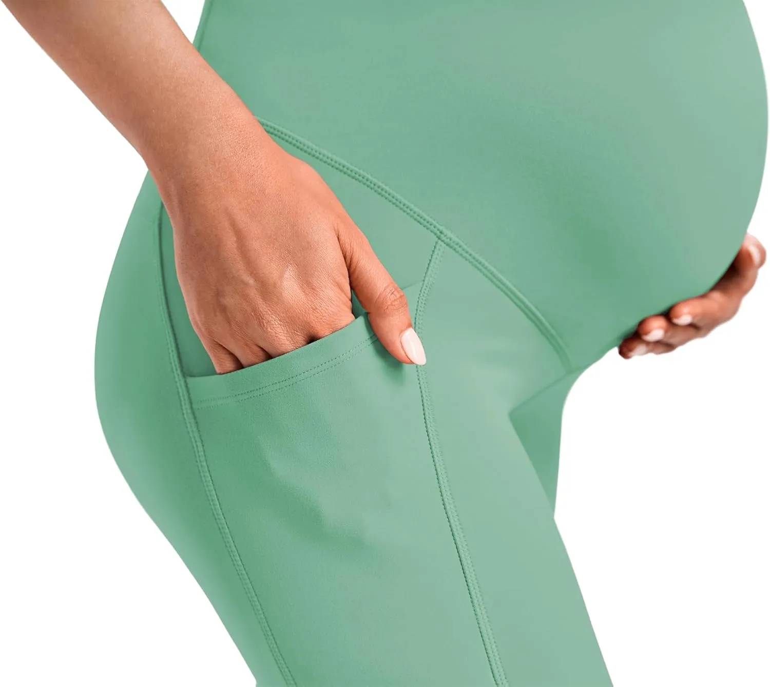 JOYSPELS Maternity Shorts Over The Belly Bump Athletic Workout Pregnancy Short with Pockets