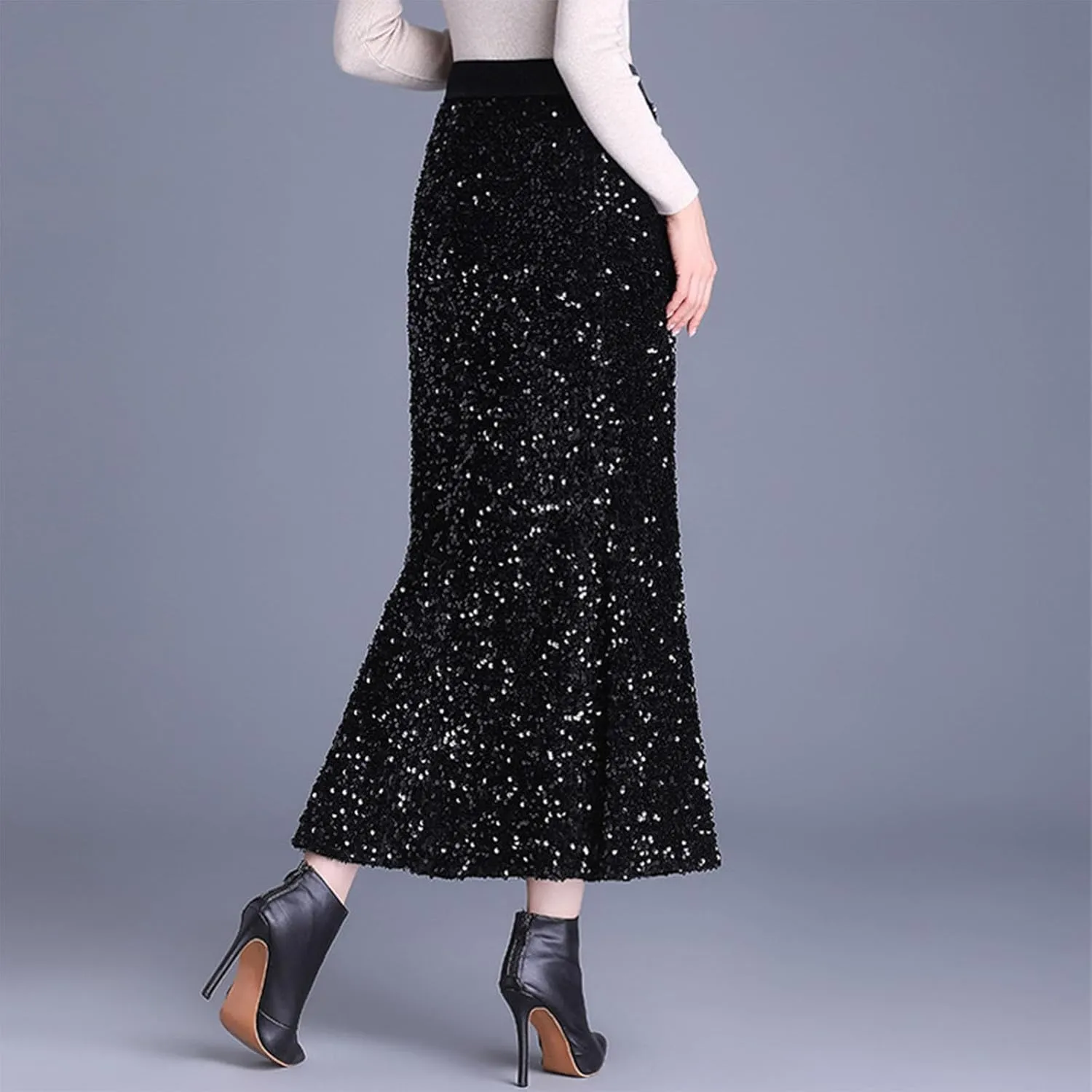 Juniors Elegant Skorts for Women Maxi Long Loose Fit Sequin Sparkly High Cut Pencil Glitter Basic Skorts 2025