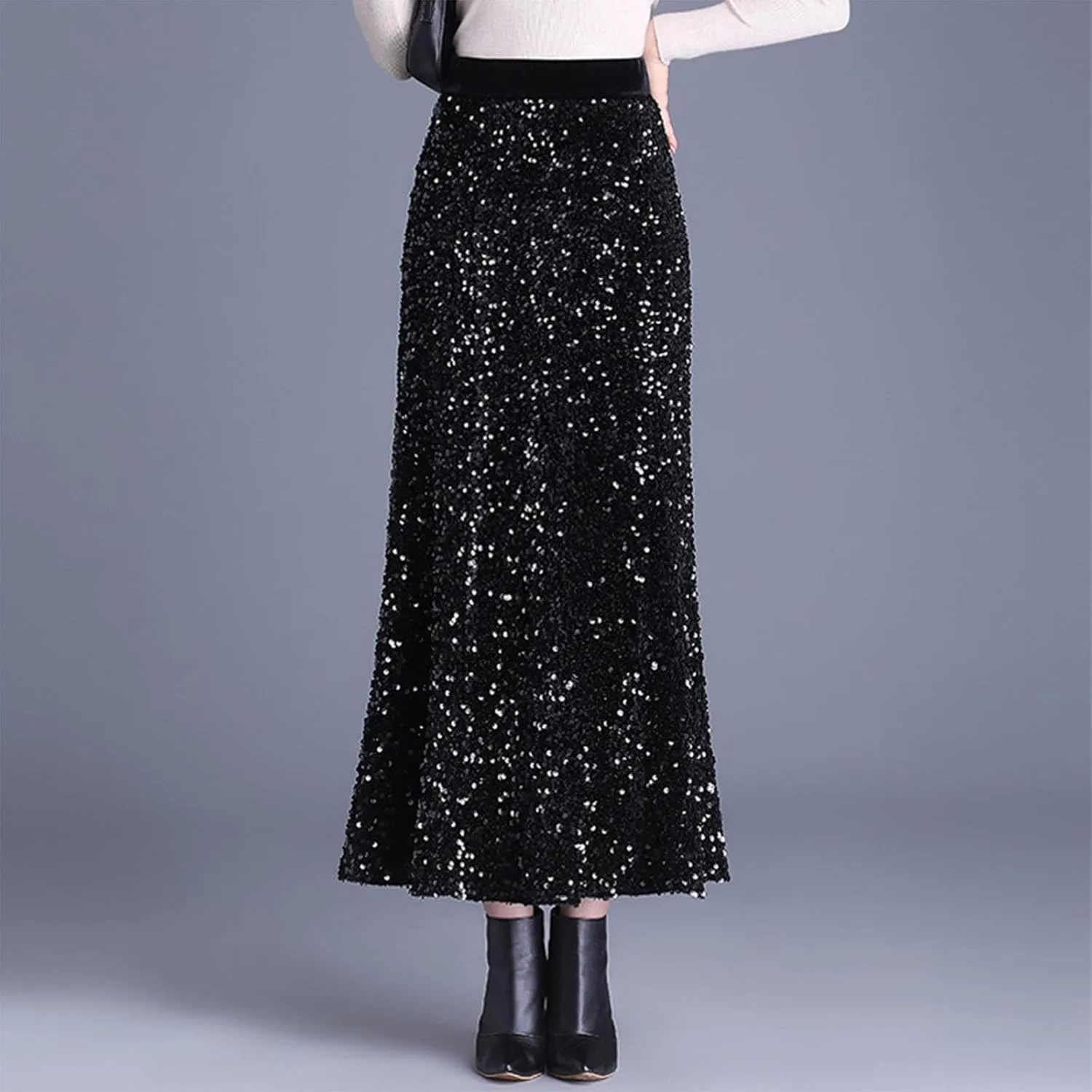 Juniors Elegant Skorts for Women Maxi Long Loose Fit Sequin Sparkly High Cut Pencil Glitter Basic Skorts 2025