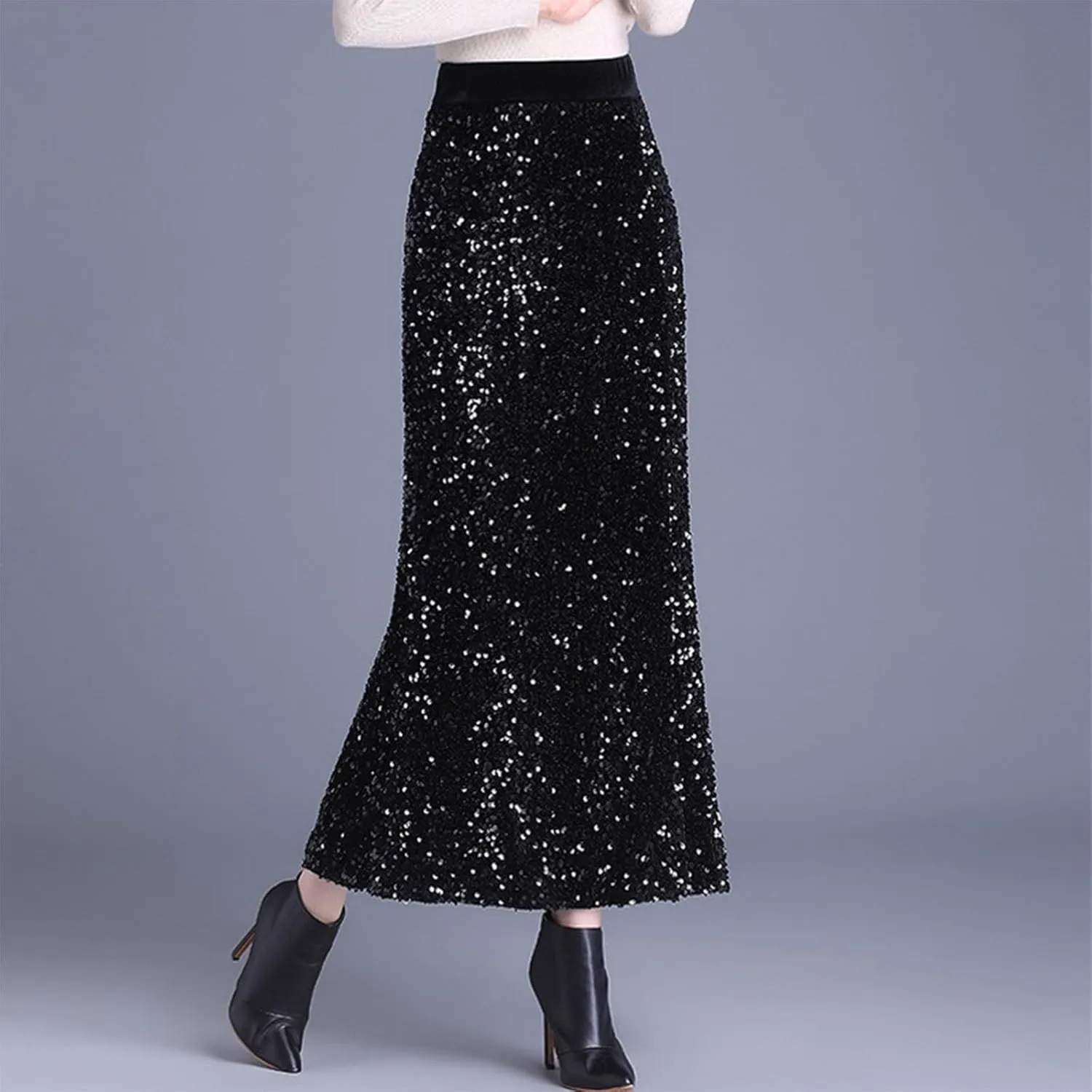 Juniors Elegant Skorts for Women Maxi Long Loose Fit Sequin Sparkly High Cut Pencil Glitter Basic Skorts 2025