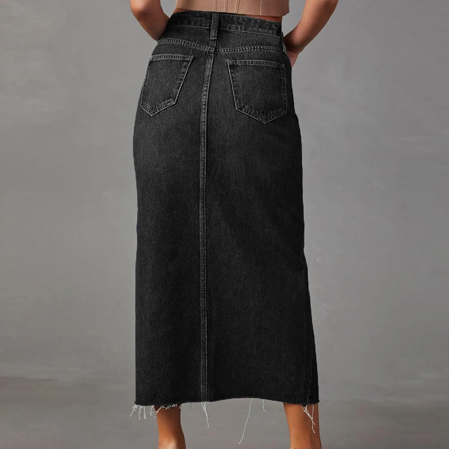 Juniors Skirt for Women Denim Maxi Long Western Slit Plain Skorts 2025