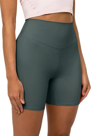 Kamo Fitness Ellyn High Waisted Yoga Shorts 6" Inseam Butt Lifting Tie Dye Soft Workout Pants Tummy Control
