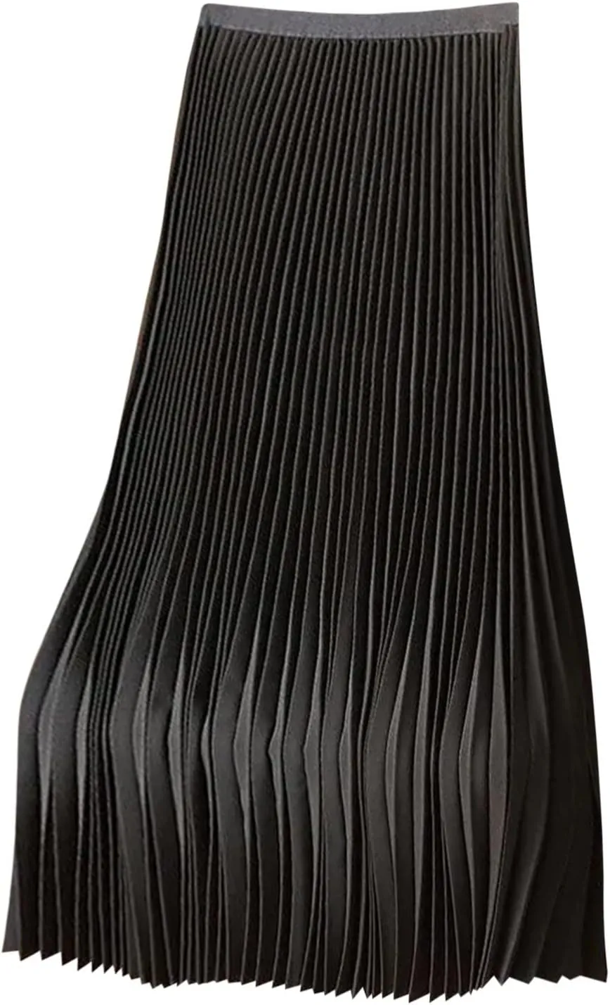 Kuluzego Ruched Plain Skort for Juniors Satin Long Oversized Skorts Women 2025 Fashion