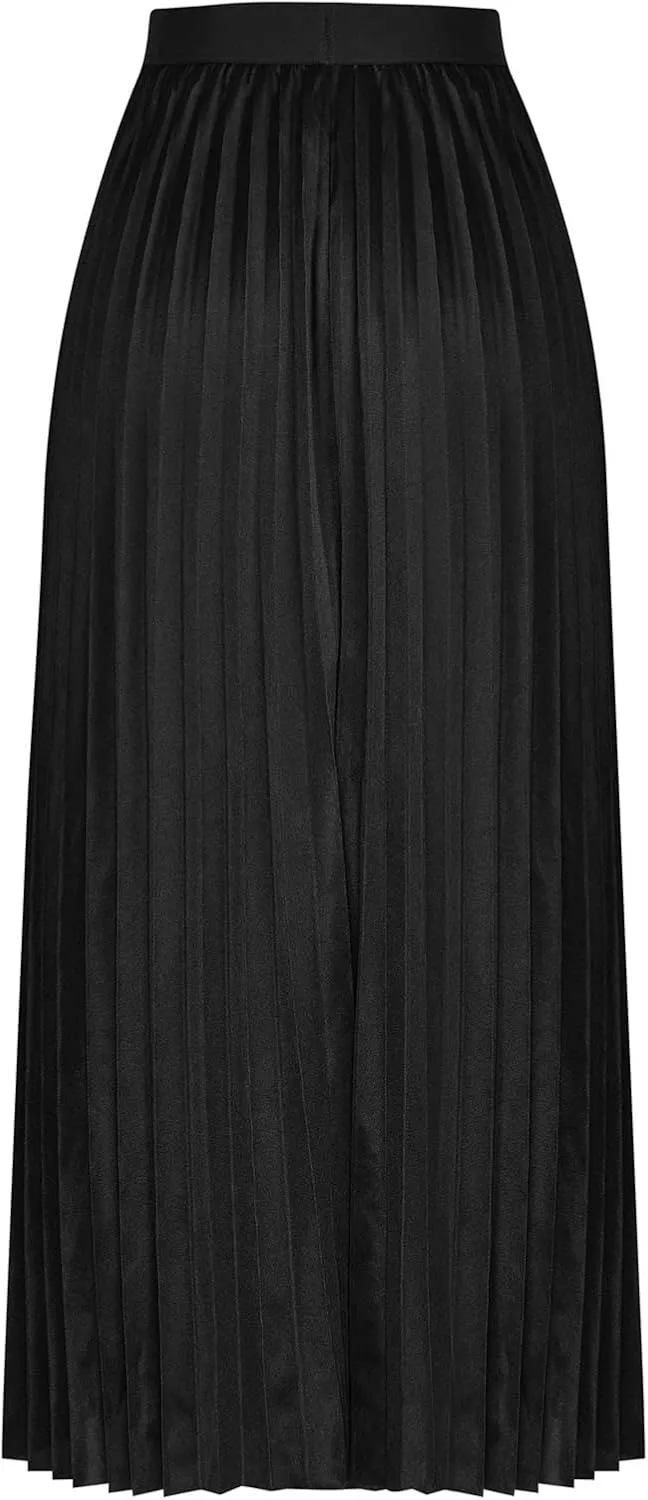 Kuluzego Ruched Plain Skort for Juniors Satin Long Oversized Skorts Women 2025 Fashion