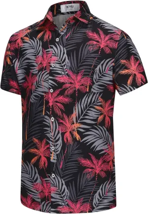 KYKU Hawaiian Shirt for Men - Funny Vacation Tropical Beach Shirts Short Sleeve Button Down Summer Clothes with Pockets
