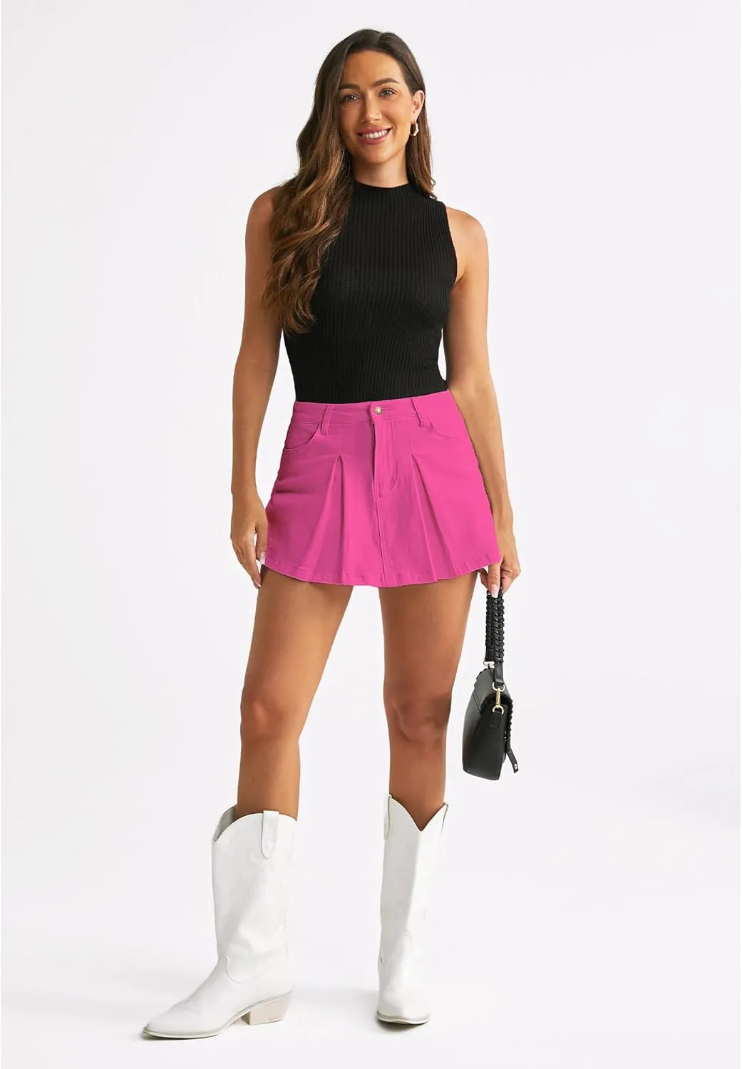 luvamia Skorts for Woman High Waisted Denim Shorts Trendy Jean Skort Skirt Country Concert Outfits Western Y2K Summer