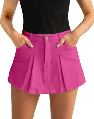 luvamia Skorts for Woman High Waisted Denim Shorts Trendy Jean Skort Skirt Country Concert Outfits Western Y2K Summer