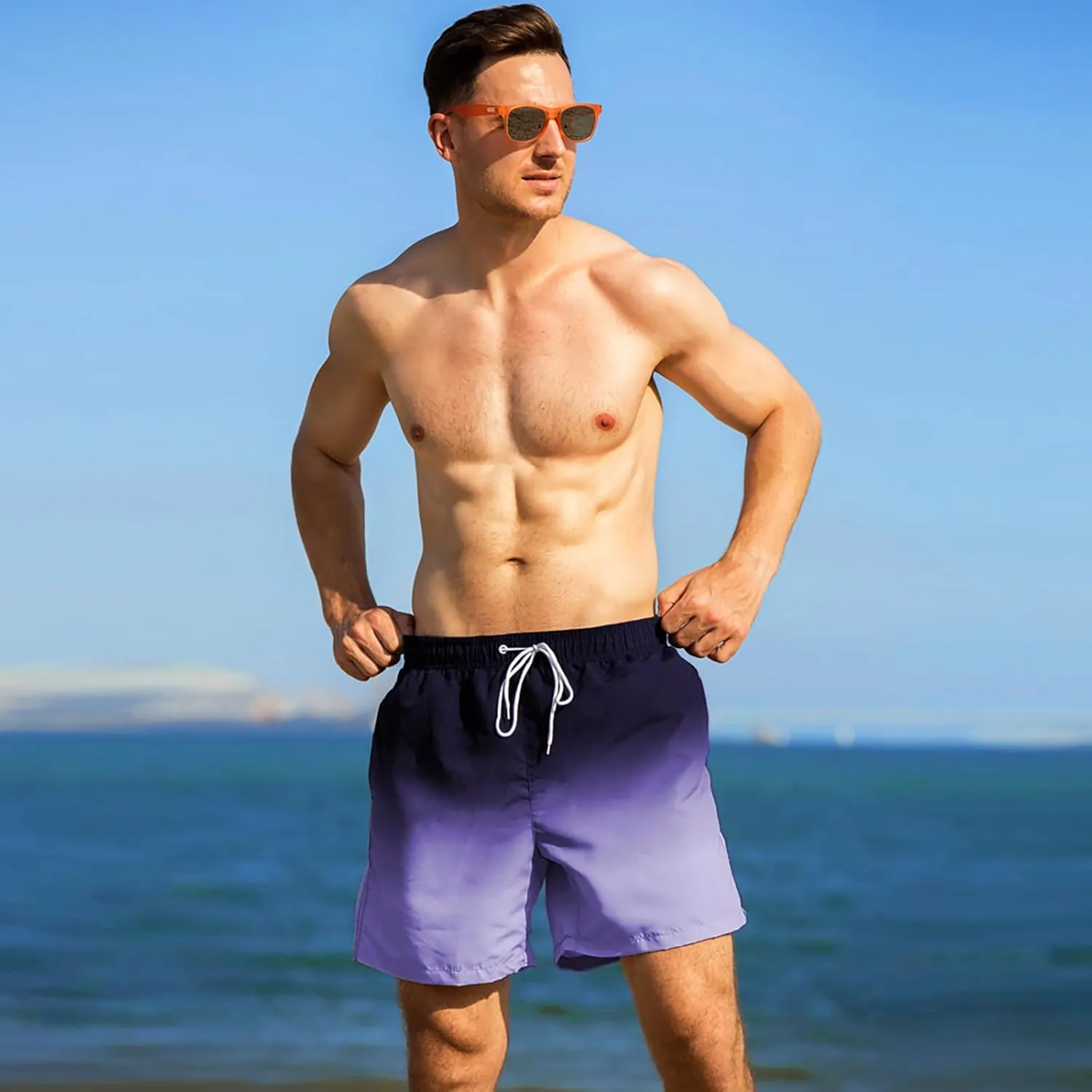 MADHERO Mens Swim Trunks Short Bathing Suit with Mesh Lining Swimming Shorts