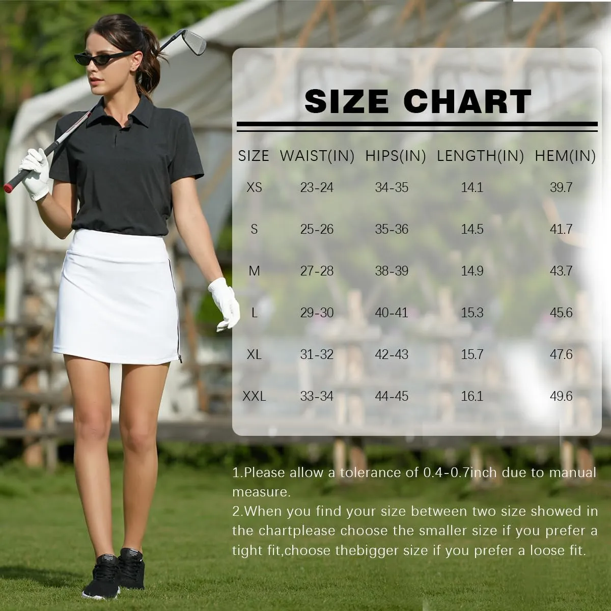 MAZEL Women's Tennis Skirts with Zippered Pockets High Waisted Lightweight Athletic Golf Skorts Skirts for Sports Running