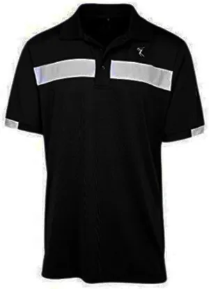 Men's Black Color Casual Fit Short Sleeve Quick-Dry Golf Polo T-Shirt with Free Golf Hat