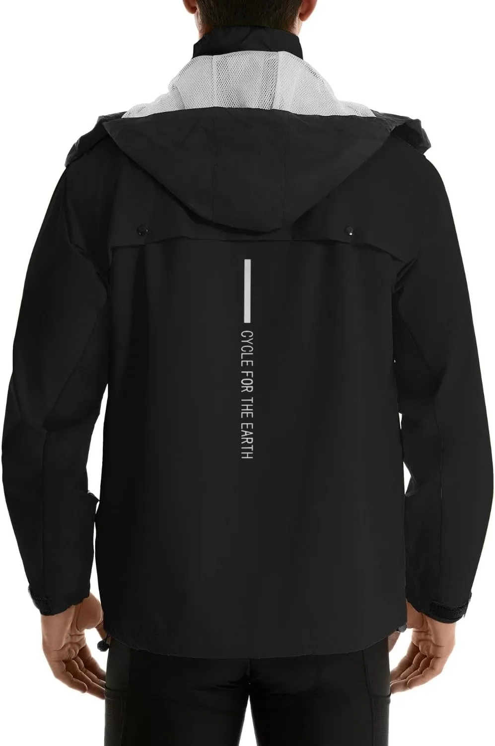 Mens Cycling Jacket,Windbreaker Lightweight Packable Rain Jacket with Pockets and Reflective Strips Raincoat