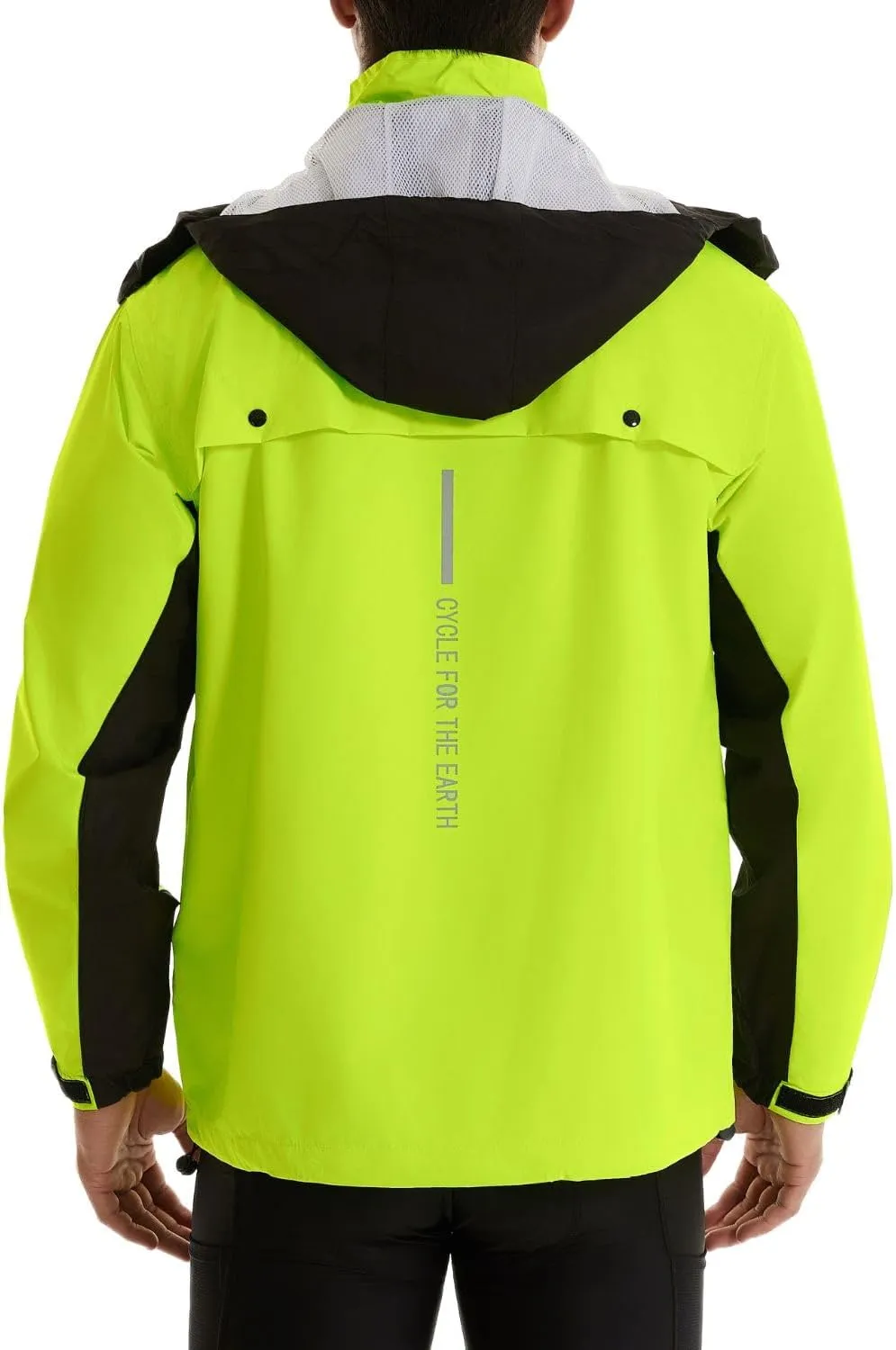 Mens Cycling Jacket,Windbreaker Lightweight Packable Rain Jacket with Pockets and Reflective Strips Raincoat