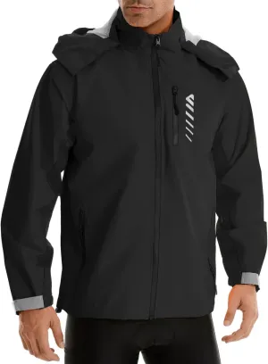 Mens Cycling Jacket,Windbreaker Lightweight Packable Rain Jacket with Pockets and Reflective Strips Raincoat