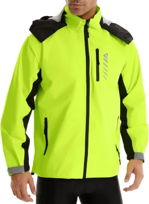 Mens Cycling Jacket,Windbreaker Lightweight Packable Rain Jacket with Pockets and Reflective Strips Raincoat