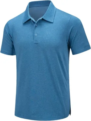 Mens Summer Casual Short Sleeve T-Shirts Golf Tshirts Quick Dry Work Polos Shirt Pullover Tops