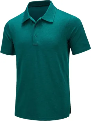 Mens Summer Casual Short Sleeve T-Shirts Golf Tshirts Quick Dry Work Polos Shirt Pullover Tops