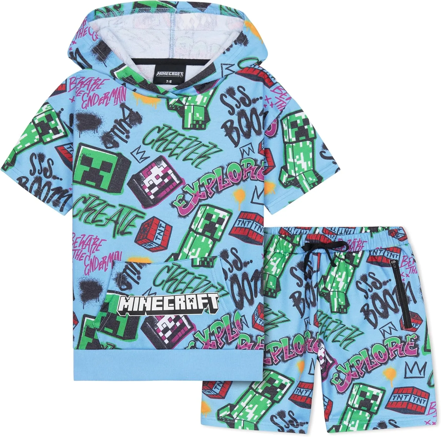 Minecraft Hoodie and Sweatpants Tracksuit for Boys Teens Kids Clothes Short Set