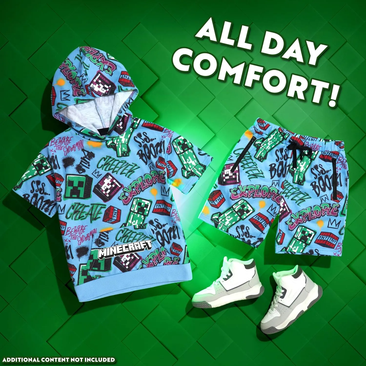 Minecraft Hoodie and Sweatpants Tracksuit for Boys Teens Kids Clothes Short Set