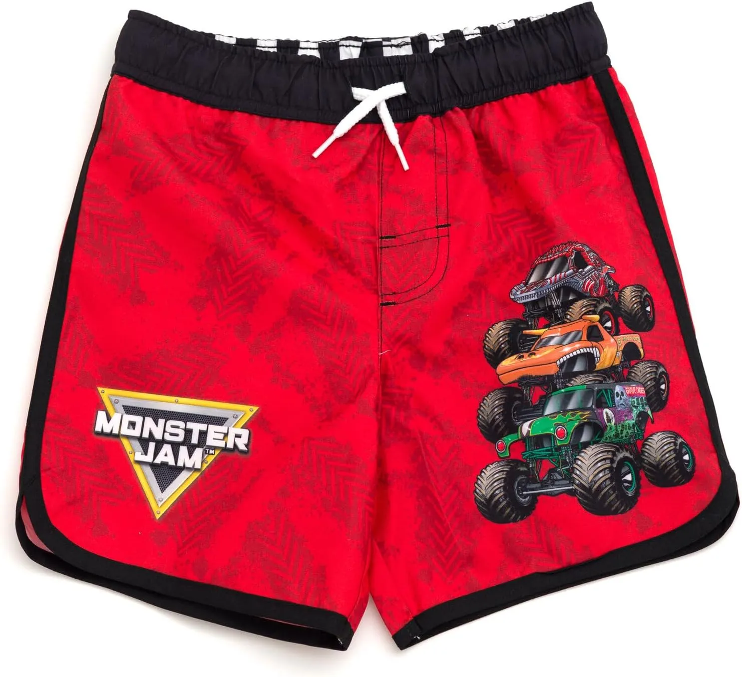 Monster Jam UPF 50  Pullover Rash Guard and Swim Trunks Outfit Set Toddler to Big Kid Grave Digger El Toro Loco Megalodon