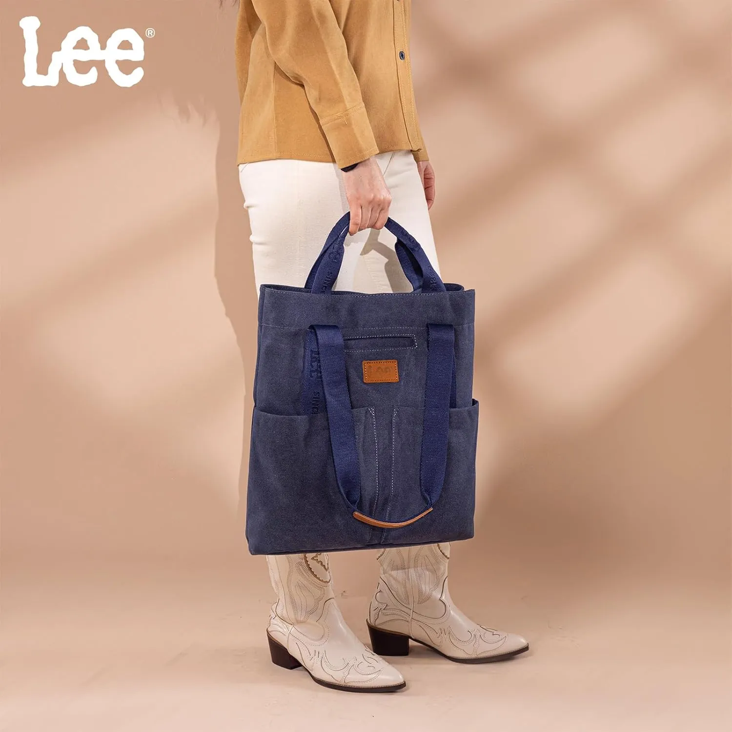 Montana West x Lee Canvas Tote Bag for Women with 2 Front Pockets Top-Handle Handbag & Shoulder Bag