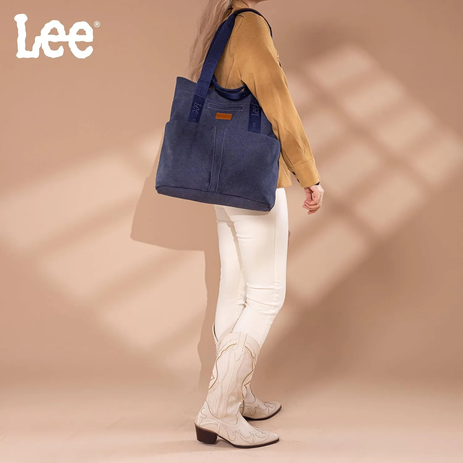 Montana West x Lee Canvas Tote Bag for Women with 2 Front Pockets Top-Handle Handbag & Shoulder Bag