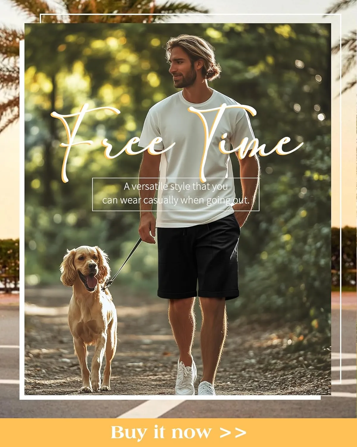 Neer 2 Pack Men's Cotton Linen Bermuda Flat Front Shorts, 7" Casual Elastic Waist Drawstring Summer Beach Shorts with Pockets