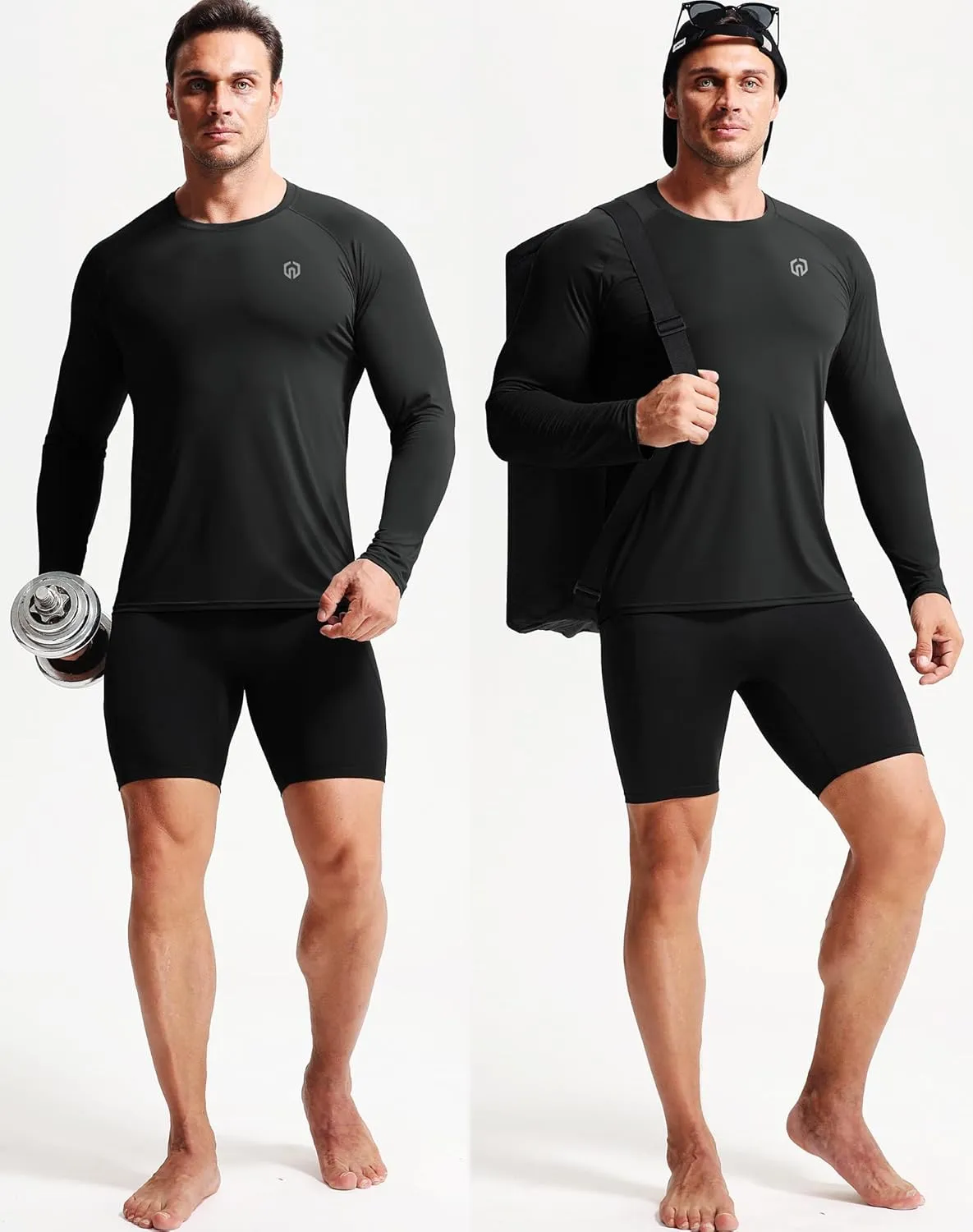 NELEUS Men's Dry Fit Long Sleeve Athletic Running Shirts