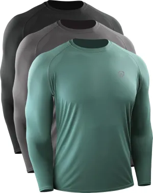 NELEUS Men's Dry Fit Long Sleeve Athletic Running Shirts