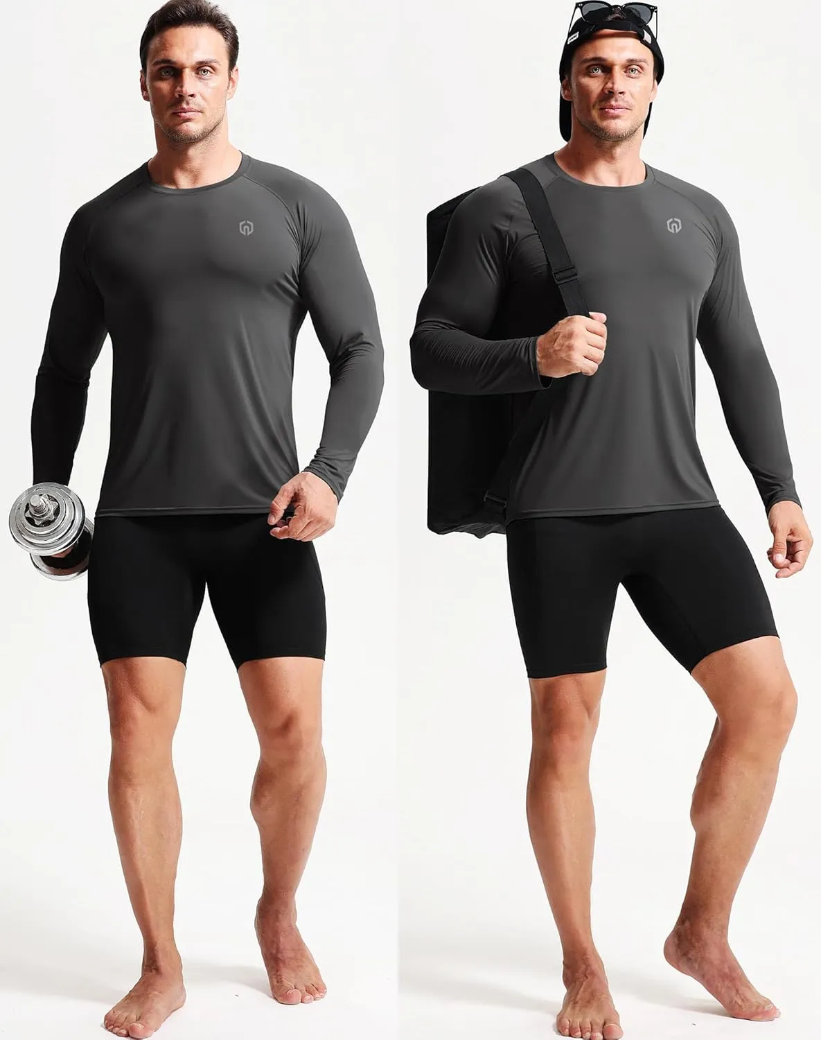 NELEUS Men's Dry Fit Long Sleeve Athletic Running Shirts