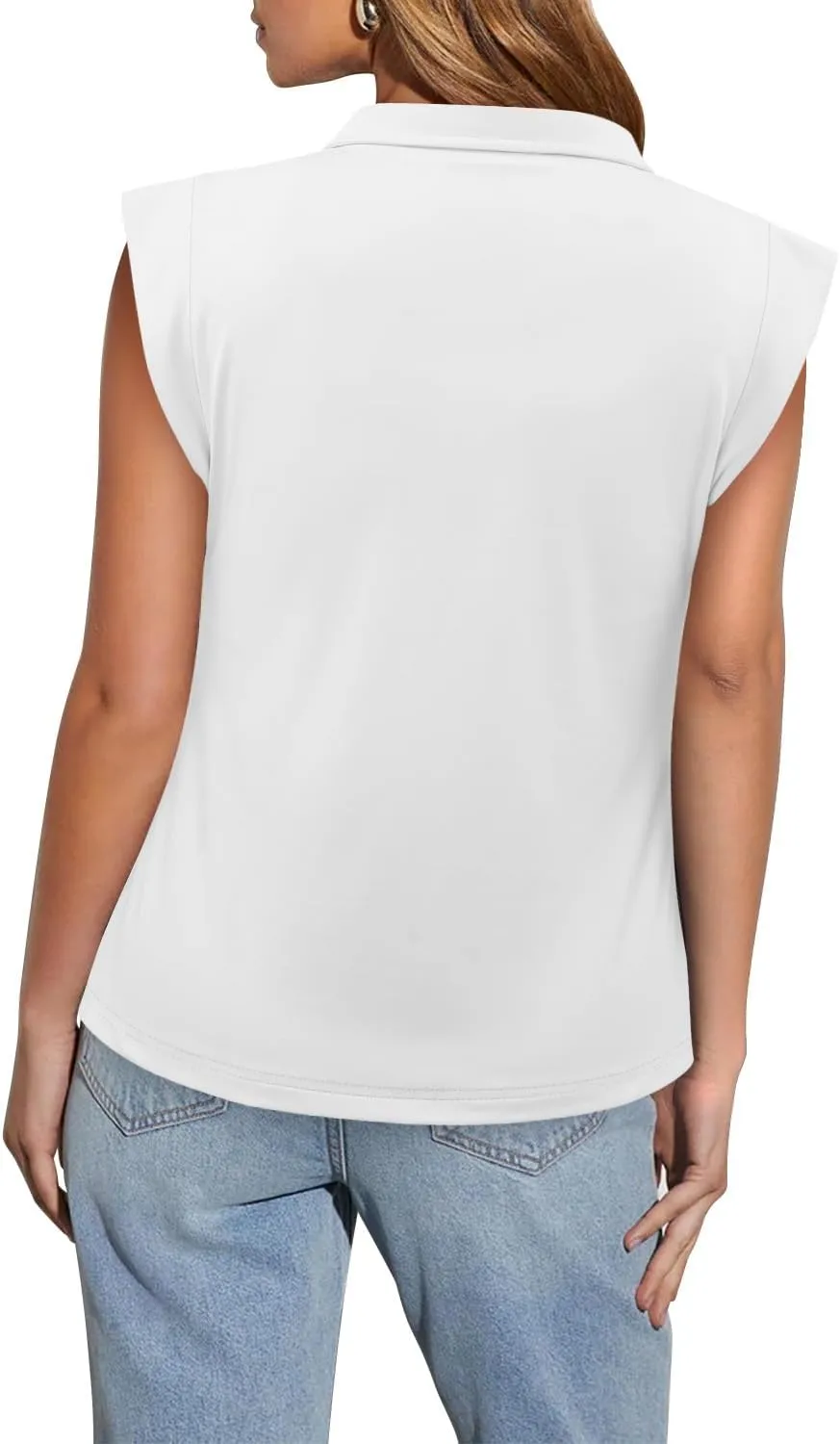 onlypuff Women's Polo Shirts Lapel Collar Short Sleeve Golf Blouse Summer Dressy Casual Tunic Tops