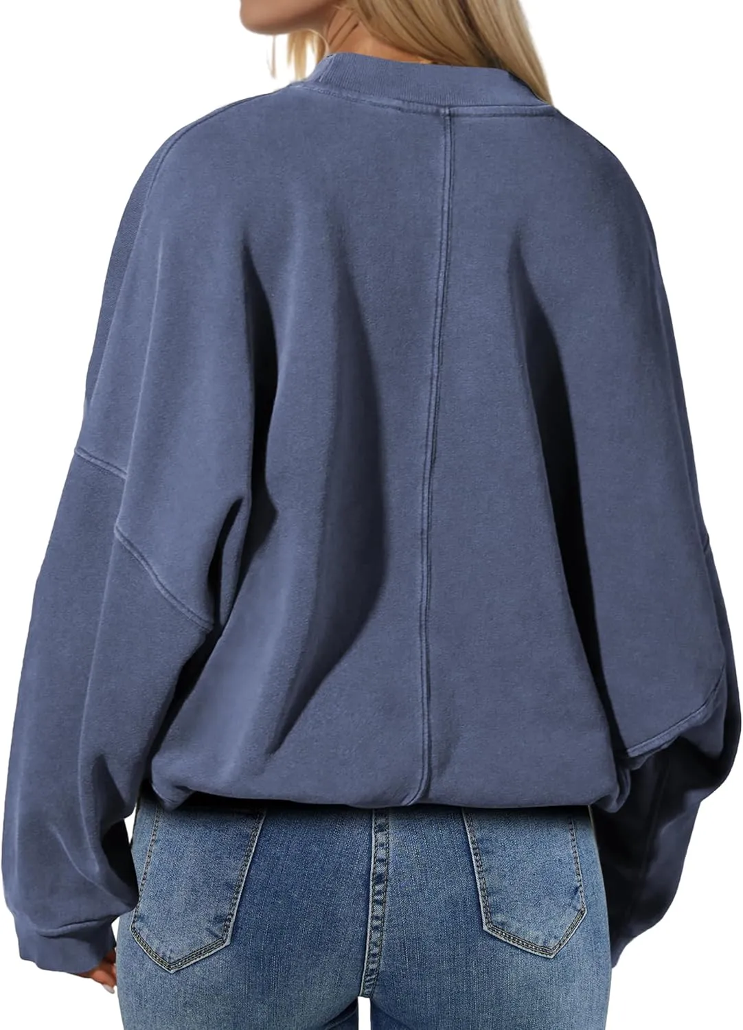 Oversized Sweatshirt Pullover For Women Crew Neck Drop Shoulder Loose Fit Sweater Y2K Shirt 2024 Clothes