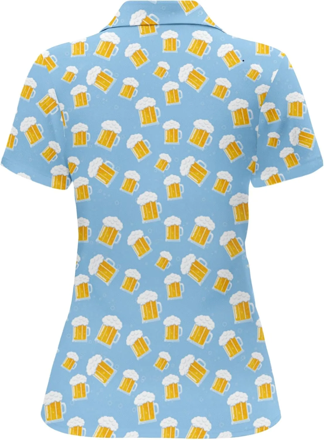 PAGYMO Womens Golf Shirt Crazy Funny Hawaiian Polo Shirts for Women