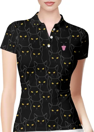 PAGYMO Womens Golf Shirt Crazy Funny Hawaiian Polo Shirts for Women