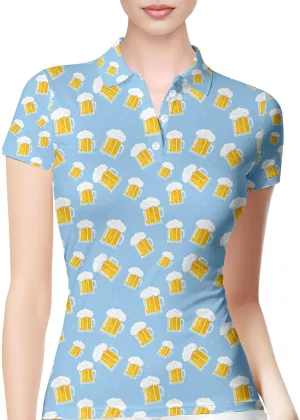 PAGYMO Womens Golf Shirt Crazy Funny Hawaiian Polo Shirts for Women