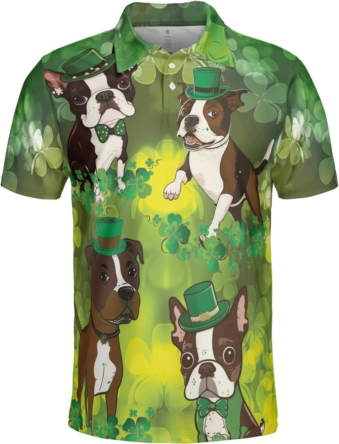 Patrick's Day Polo Shirts for Men - Cute Dog Men's Regular Fit Quick Dry Golf Polo Shirt Series 07