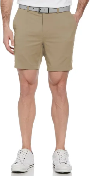 PGA TOUR Men's 7 Flat Front Performance Golf Shorts with Stretch Active Waistband, Moisture-Wicking, Sun Protection