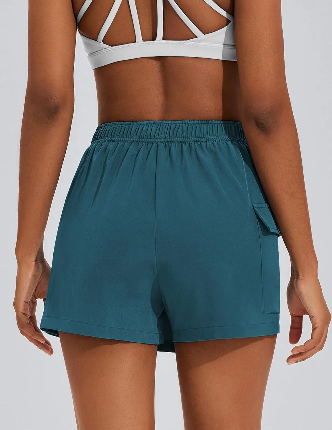 PINSPARK Cargo Skirts for Women Tennis Golf Athletic Skort Casual Summer Mini Skirt Side Slit High Waisted with Pocket