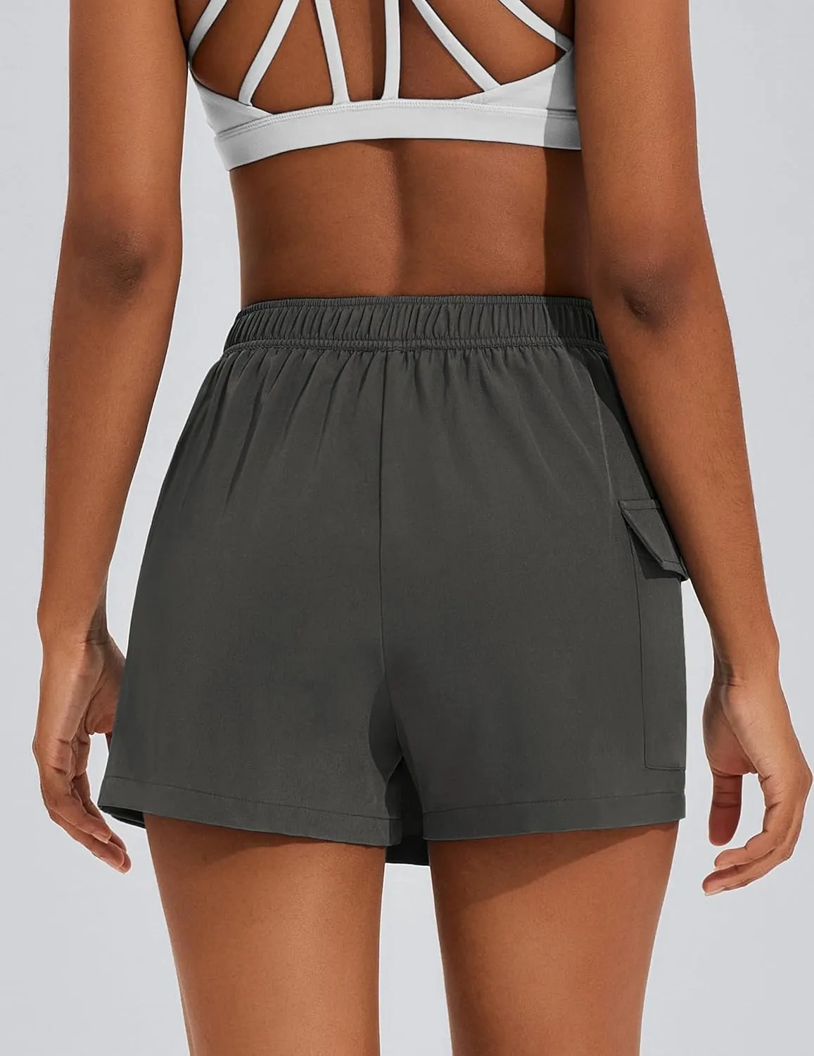 PINSPARK Cargo Skirts for Women Tennis Golf Athletic Skort Casual Summer Mini Skirt Side Slit High Waisted with Pocket