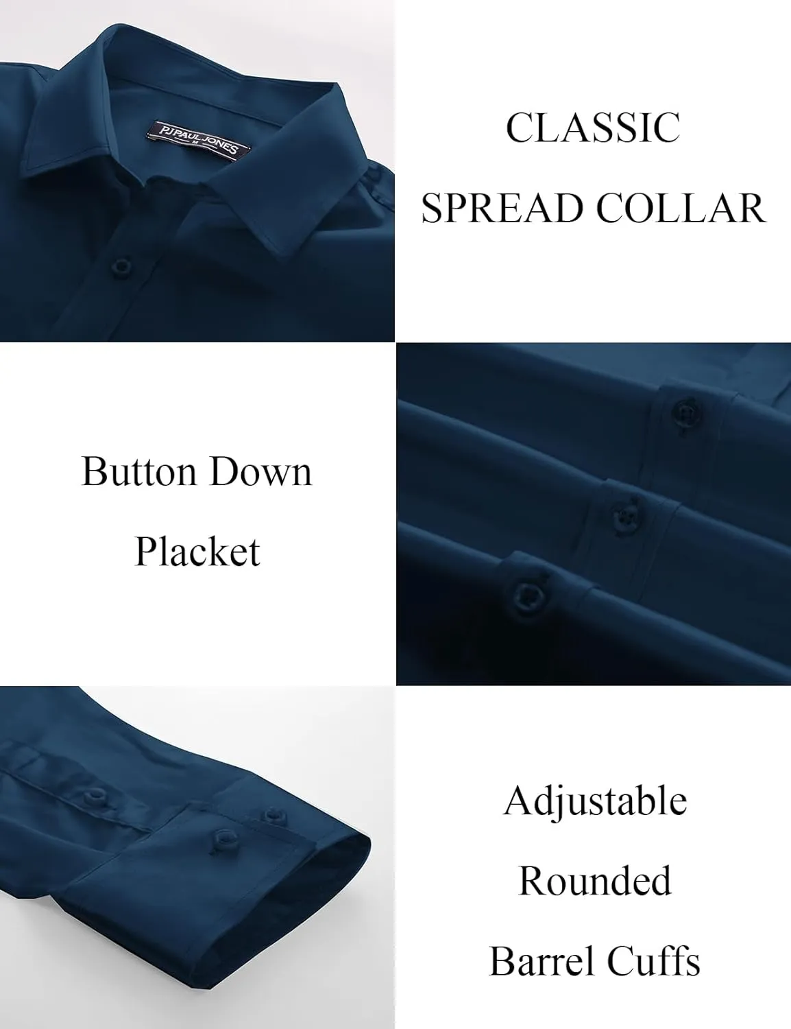 PJ PAUL JONES Men's Shiny Satin Dress Shirts Long Sleeve Button Down Silk Shirt with Bow Tie