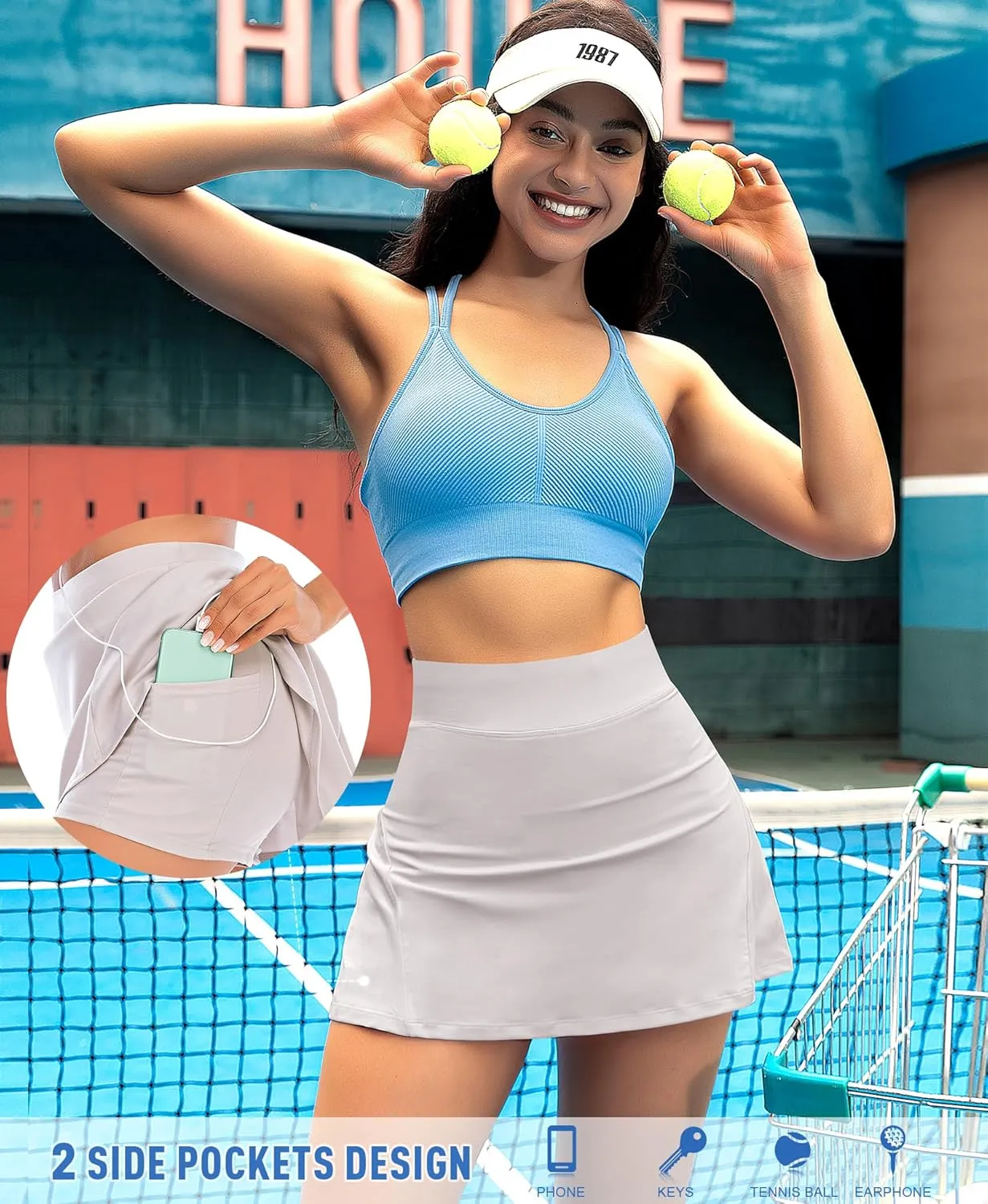 Pleated Tennis Skirts for Women High Waisted Athletic Golf Skorts with Pockets Shorts Running Workout Clothes