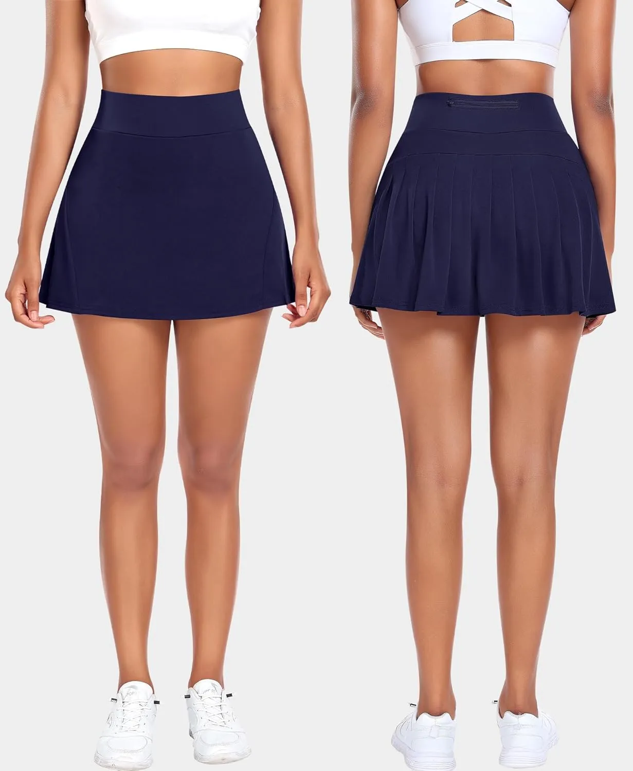 Pleated Tennis Skirts for Women High Waisted Athletic Golf Skorts with Pockets Shorts Running Workout Clothes