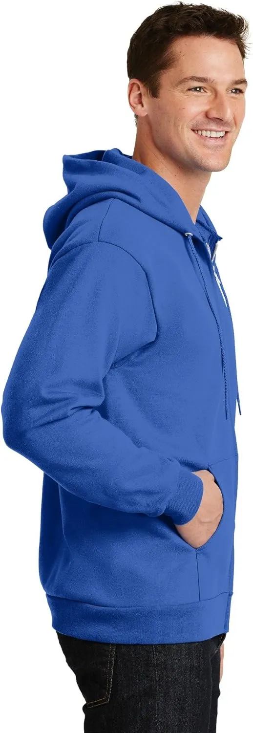 Port & Company Tall Essential Fleece Full-Zip Hooded Sweatshirt. PC90ZHT