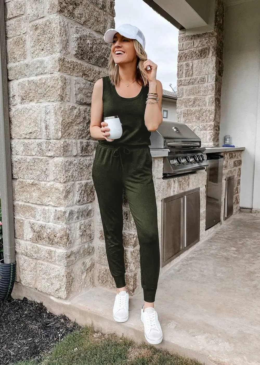 PRETTYGARDEN Women's Two Piece Outfit Sets Casual Summer Sleeveless Crewneck Tops and Sweatpants Active Tracksuit Lounge Wear